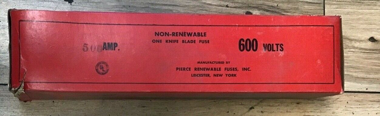 PIERCE JQ-75 NON-RENEWABLE FUSE 500A 600V