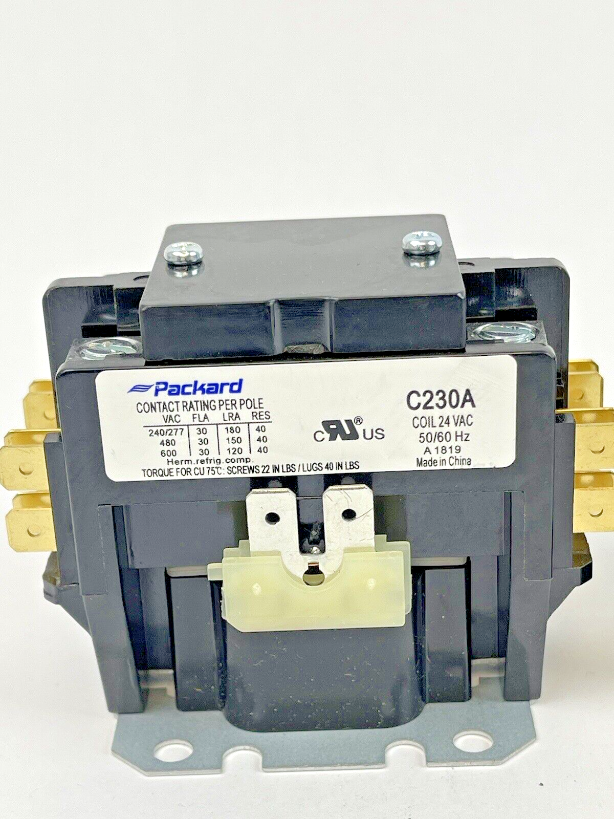 PACKARD *LOT OF 2* - C230A - DEFINITE PURPOSE CONTACTOR - 2 POLE, 30A, 24V 50/60