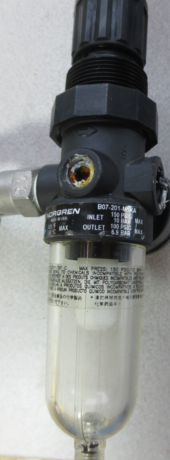 NORGREN B07-201-M1KA FILTER REGULATOR w/, WINTERS GAUGE 0-700psi