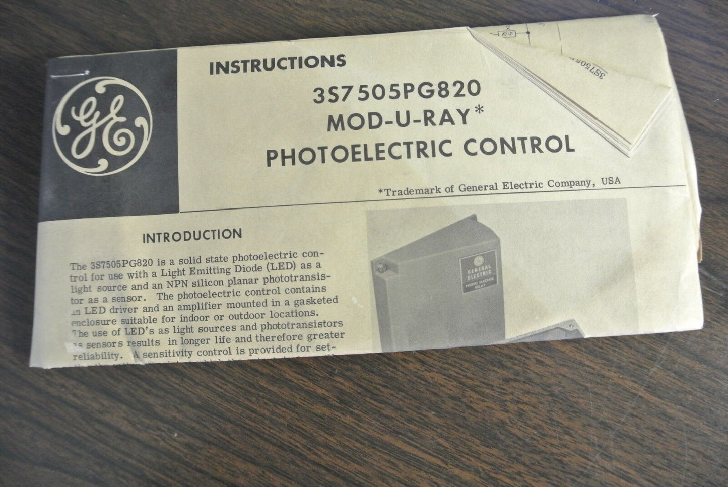 GE 3S7505PG820 MOD-U-RAY PHOTOELECTRIC CONTROL - NEW SURPLUS