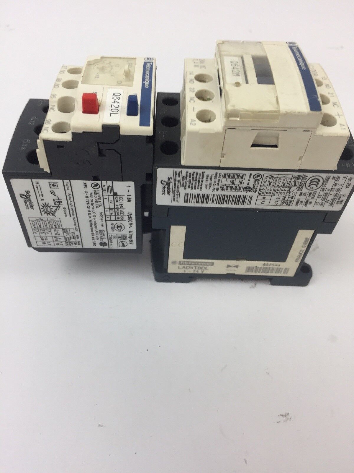 TELEMECANIQUE LC1D09BL CONTACTOR LRD06 OVERLOAD RELAY LAD4TBDL 24V
