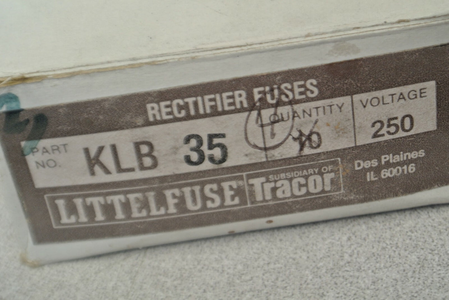 LITTELFUSE KLB35 RECTIFIER FUSE / 250V 35A / NEW SURPLUS