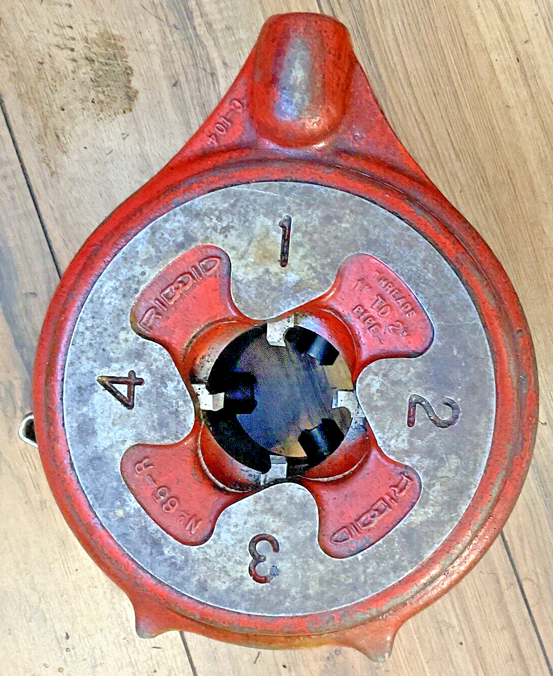 RIDGID 65-R PIPE THREADER RECEDING PADDLE DIE HEAD 1"-2" W/ HANDLE