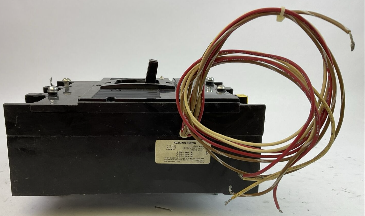 GE TJK436Y400 MOLDED CASE SWITCH 400A 3P 600VAC W/ SHUNT TRIP & AUXILIARY SWITCH