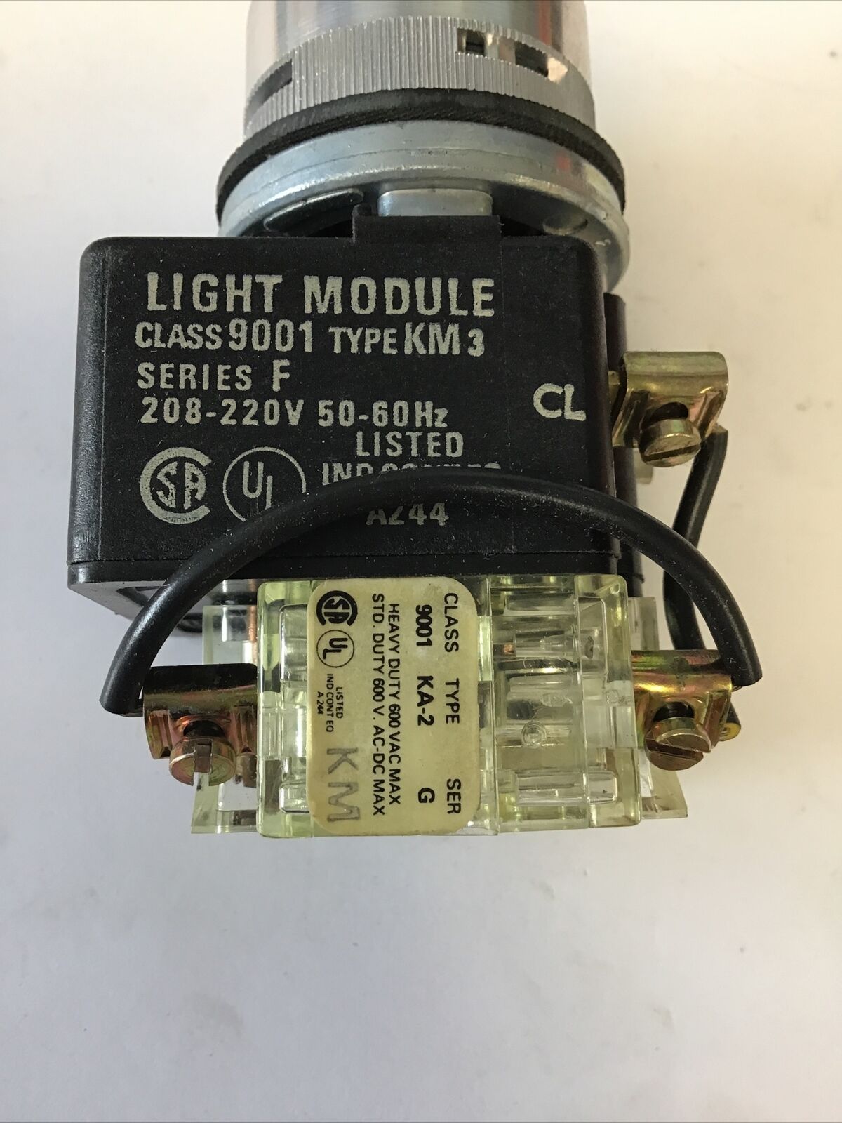 SQUARE D 9001 TP-23G2 PUST TO TEST PILOT LIGHT 208-220V SER.B TRANSFORMER TYPE