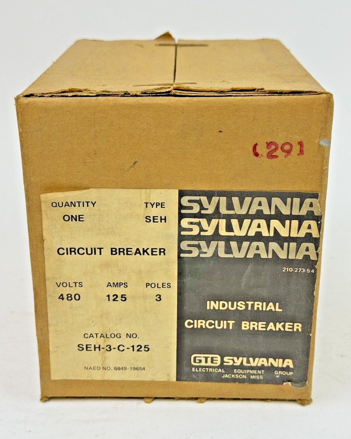 GTE/ SYLVANIA - SEH-3-C-125 - CIRCUIT BREAKER - TYPE SEH, 125 A, 480 VAC, 3 POLE