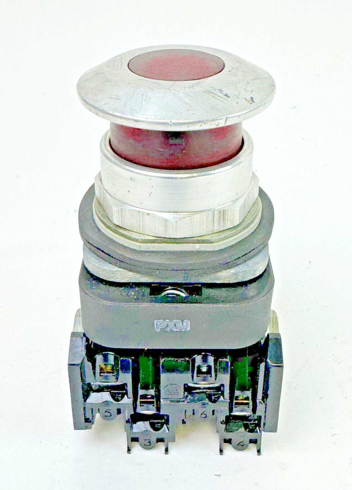 ALLEN-BRADLEY - 800TC-FXQH24RA1 SER. T - RED MUSHROOM PUSH/PULL BUTTON W/ BLOCK