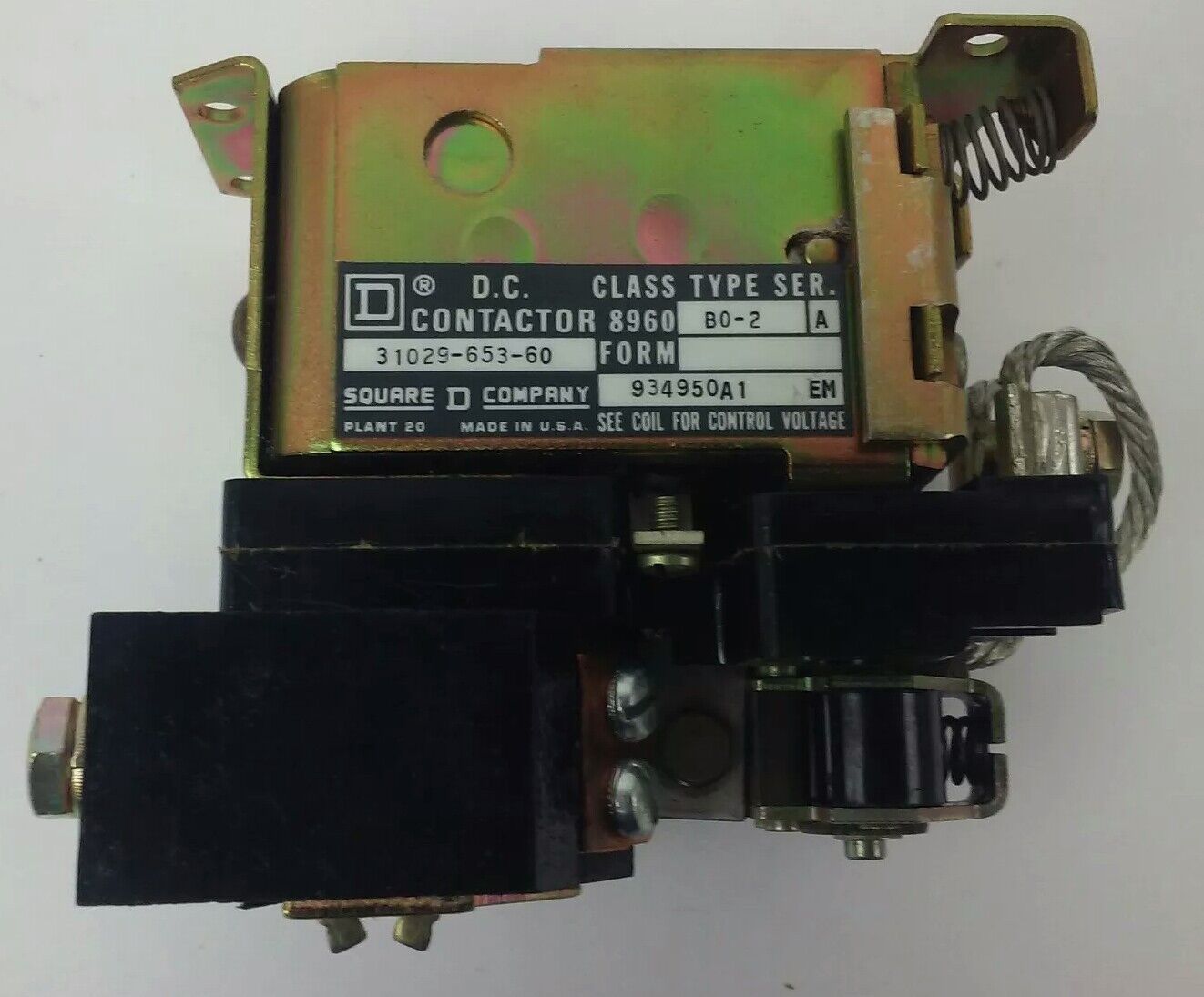 SQUARE D CLASS 8960 TYPE B0-2, SER. A, 31029-653-60, 8960 B0-2, 112V, 124VDC
