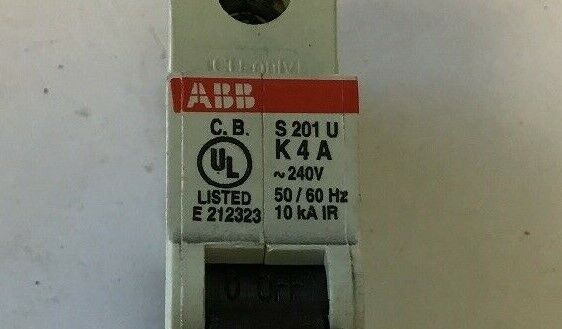 ABB S201U-K4A Circuit Breaker 1 Pole 4A 240VAC 50/60Hz DIN Rail Mount