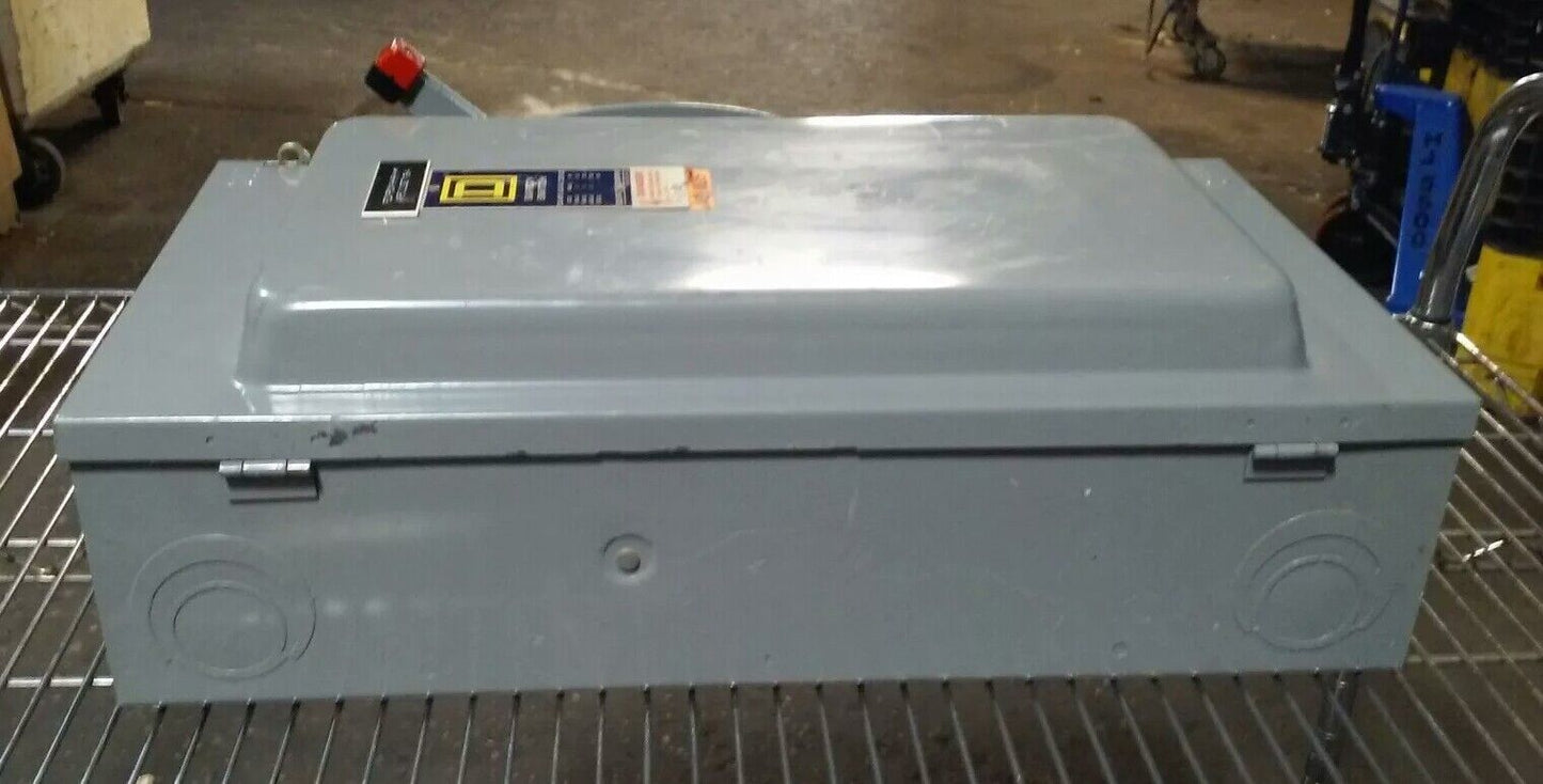 SQ. D HU364, SER. D2, SAFETY SWITCH, 200A, 600VAC/250DC, 3PH, MAX H.P. 150 USED