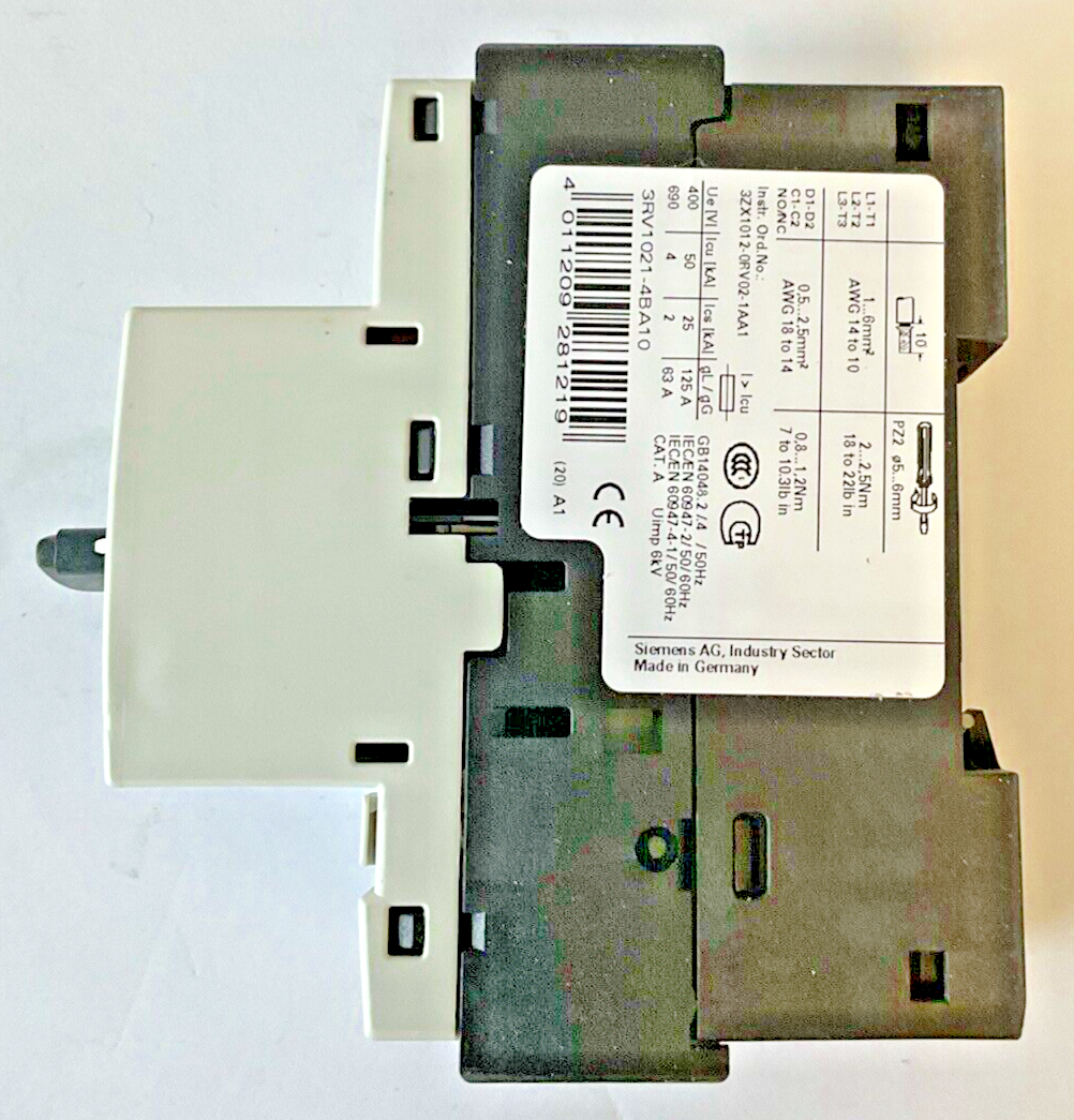 SIEMENS 3RV1021-4BA10 MOTOR CONTROL 14-20A