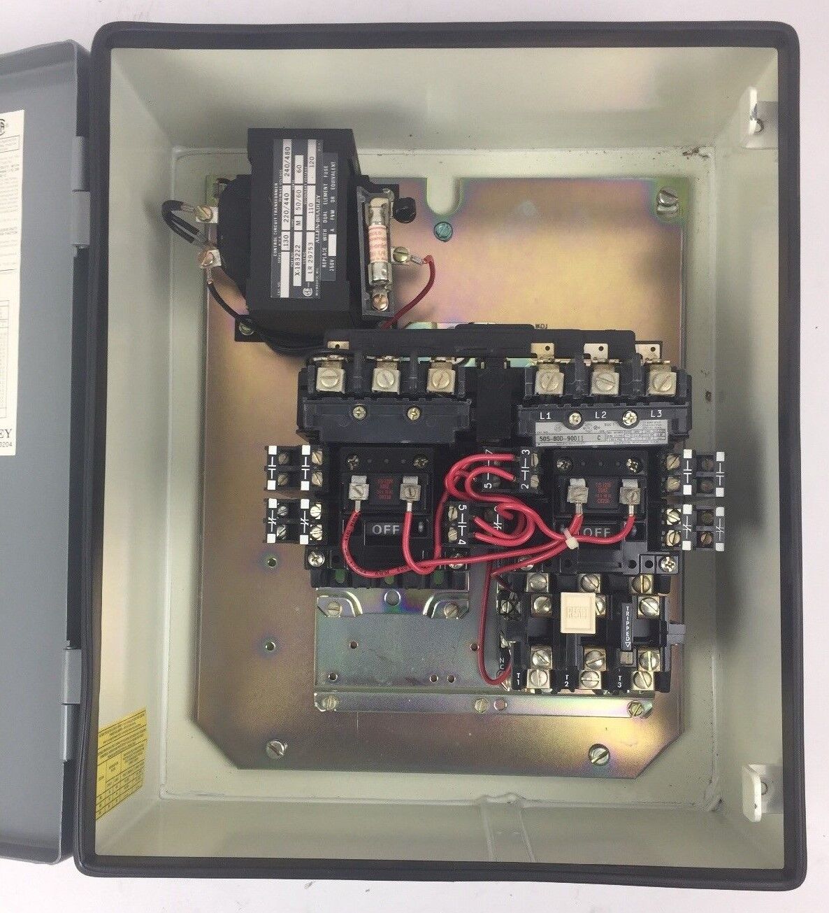 ALLEN BRADLEY 505-BJB-6X-90011 FULL VOLTAGE REVERSING STARTER 115-120V 60HZ