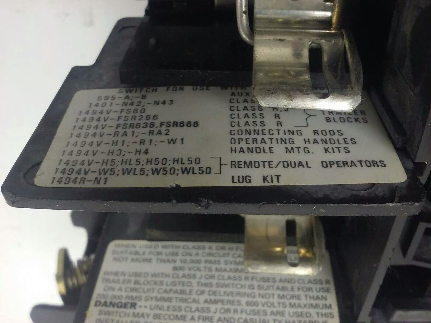 ALLEN BRADLEY 1494V-DS60 SER. A, FUSIBLE SWITCH, 3PH, 3P, 60A, 600V, 1494V-FS60