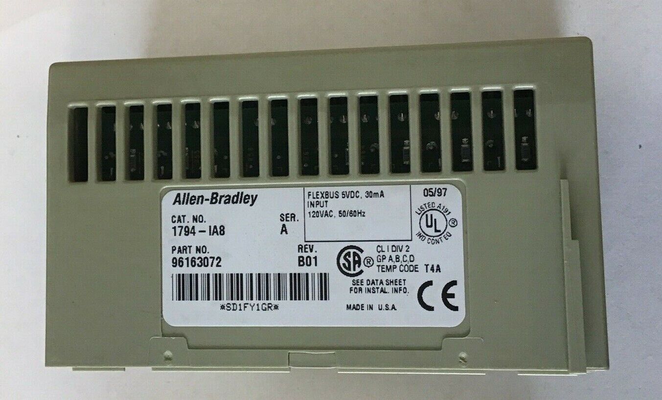 ALLEN BRADLEY 1794-IAB FLEX I/O MODULE 120VAC W/1794-TBN/A TERMINAL BLOCK 230VAC