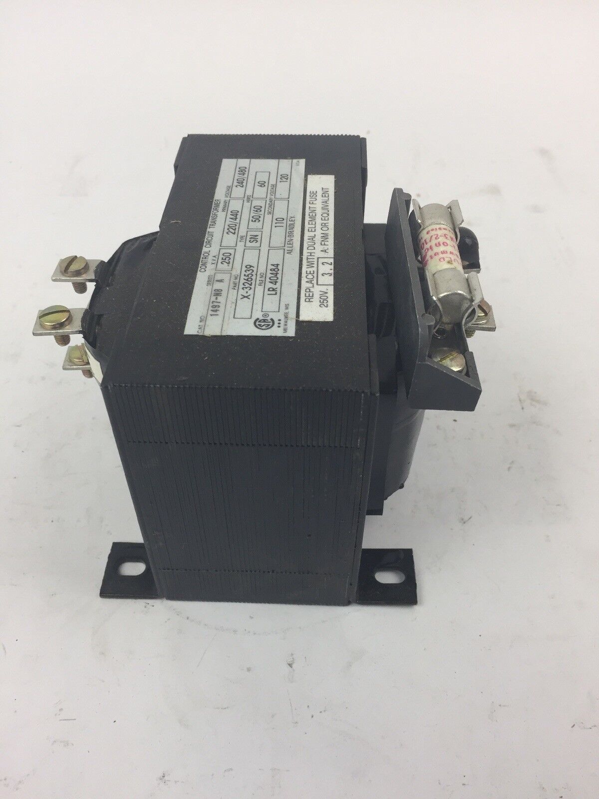 ALLEN BRADLEY 1497-N8 CONTROL CIRCUIT TRANSFORMER .250 KVA 240/480V 60HZ SER A