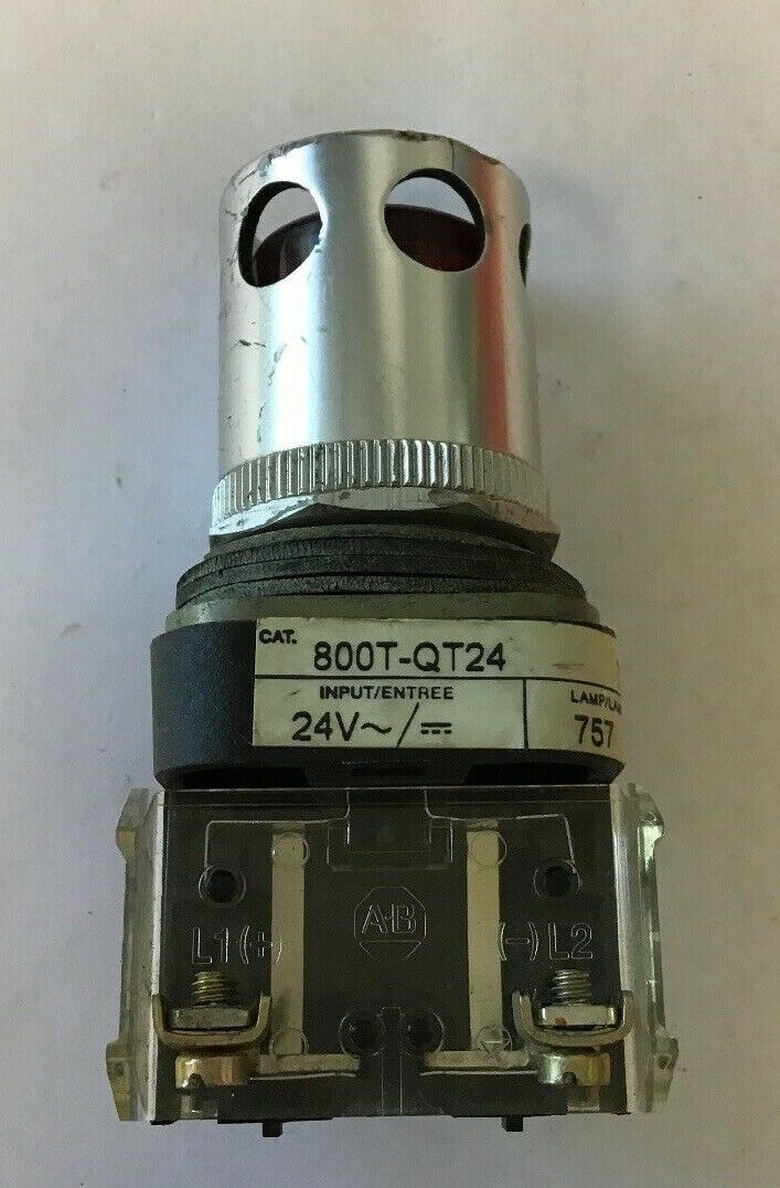 ALLEN-BRADLEY 800T-QT24 SER. T RED PUSHBUTTON SWITCH 24VAC/DC #757 LAMP