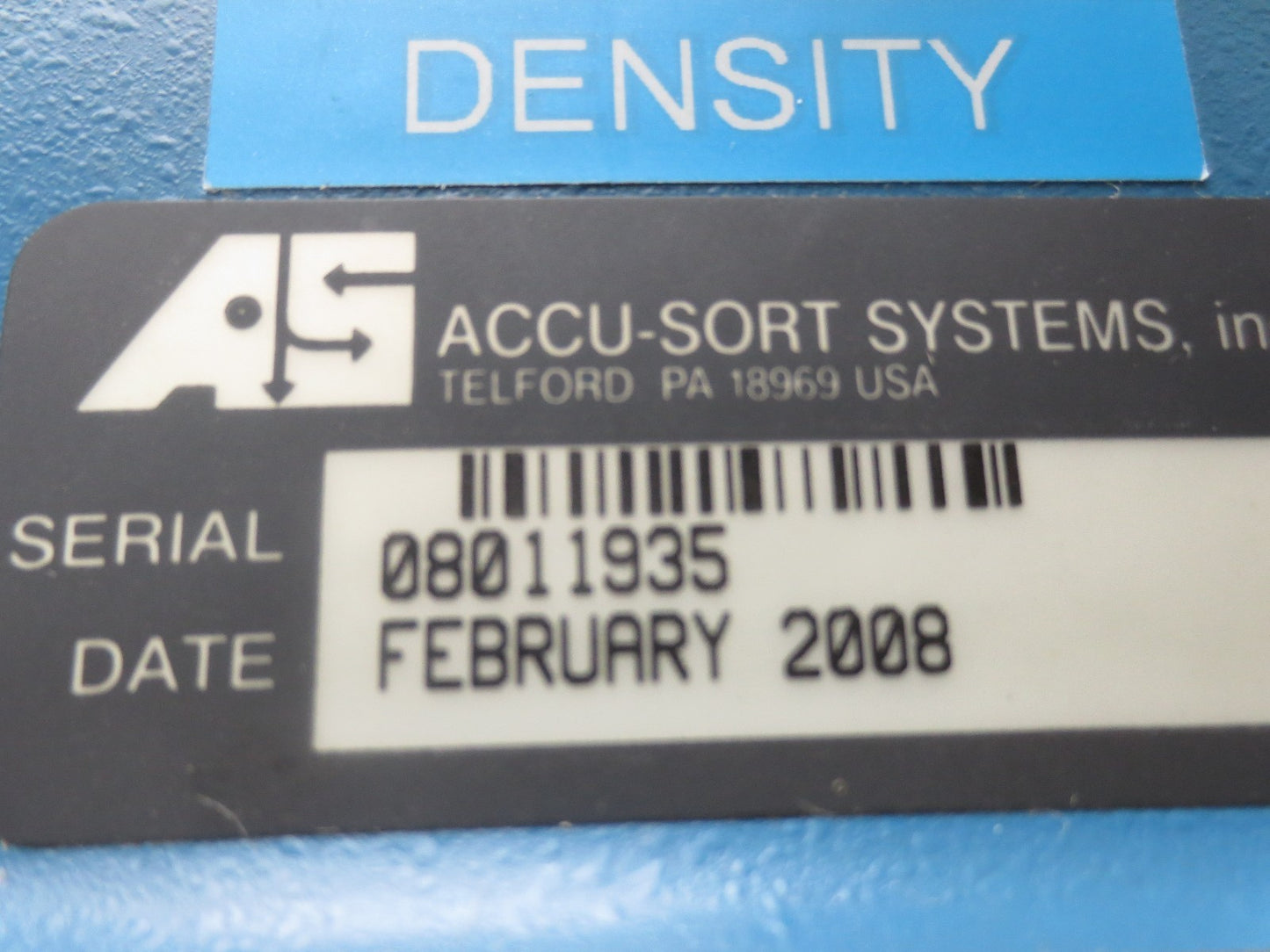 ACCU-SORT AXIOM-X LASER 4L BARCODE SCANNER W/ PS-4024 DC POWER SUPPLY- FOR PARTS