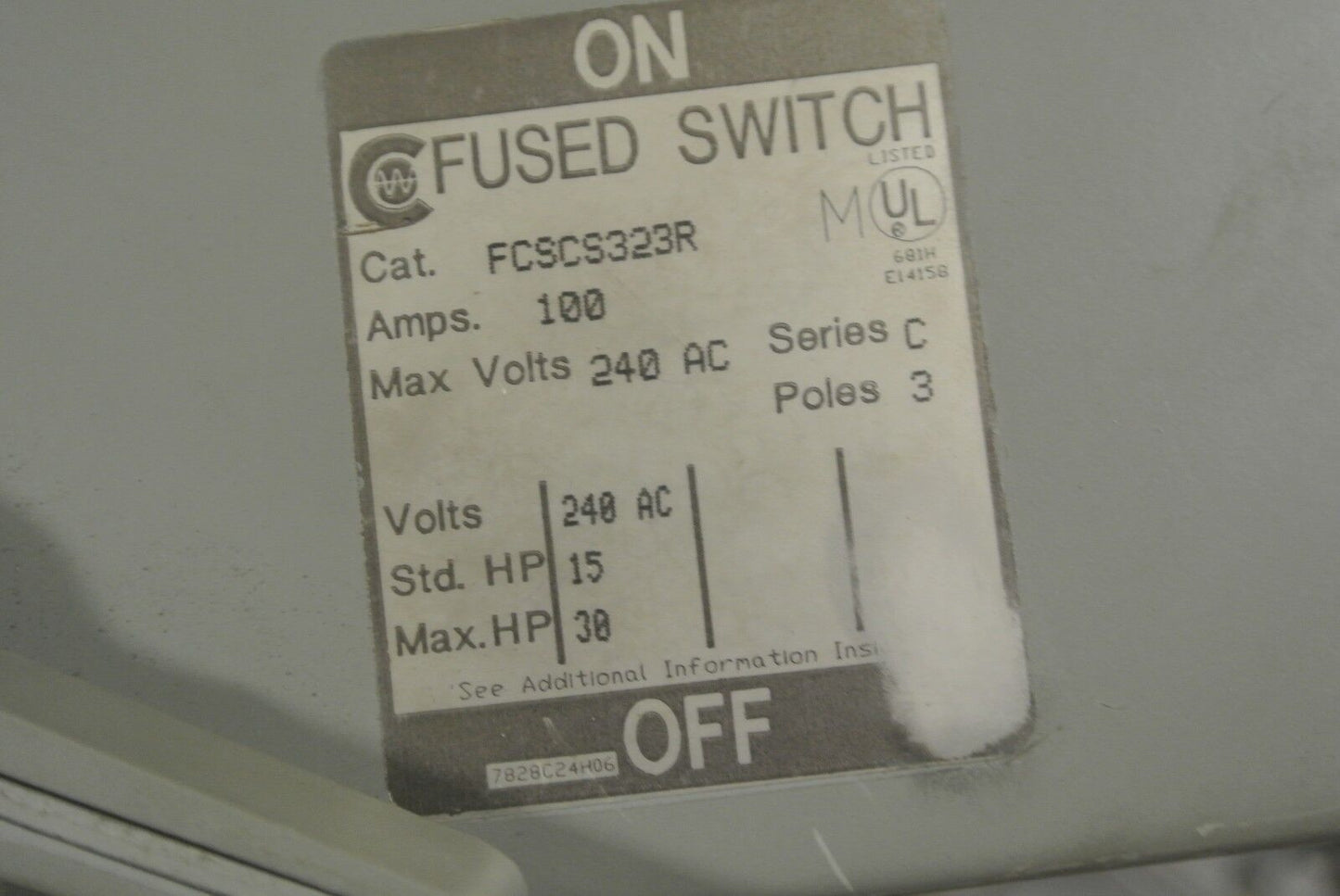 CHALLENGER FCSCS323R - TWIN PANELBOARD SWITCH - 240V, 60A & 100A, 3 POLE