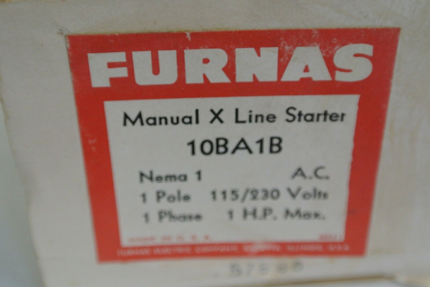 FURNAS 10BA1B MANUAL X-LINE STARTER - 1-POLE, 115/230VAC, 1HP MAX - NEW SURPLUS