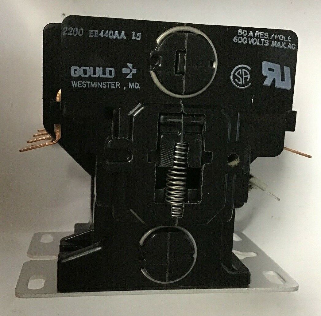 GOULD 1182 346466.00015 CONTACTOR 600VAC 50A RES/POLE COIL 110-120V