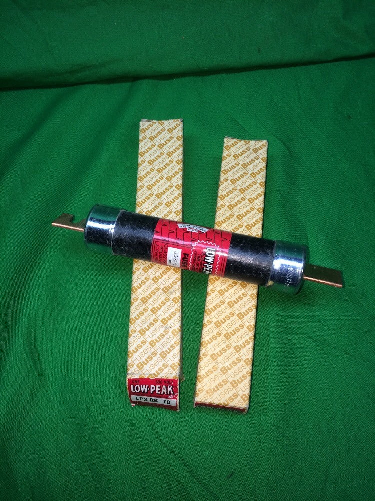 *LOT OF 2* BUSSMANN LOW-PEAK FUSE CAT# LPS-RK-70 70A 600V