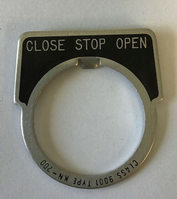 SQUARE D LEGEND PLATE 9001 KN-200 "CLOSE/STOP/OPEN" ***LOTOF23***