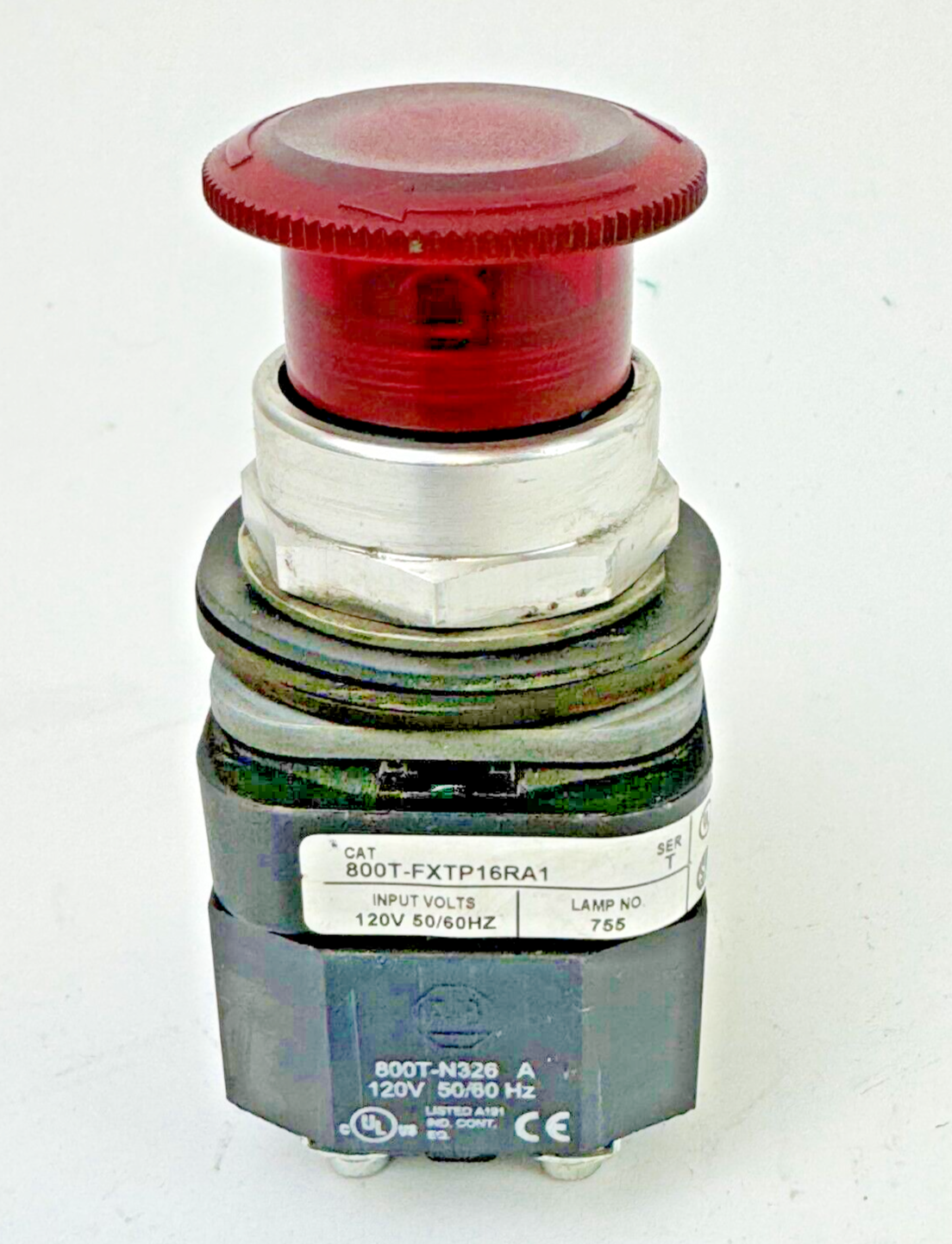 ALLEN-BRADLEY - 800T-FXTP16RA1 SER. T -RED MUSHROOM PUSH/PULL BUTTON W/ 800T-XA1