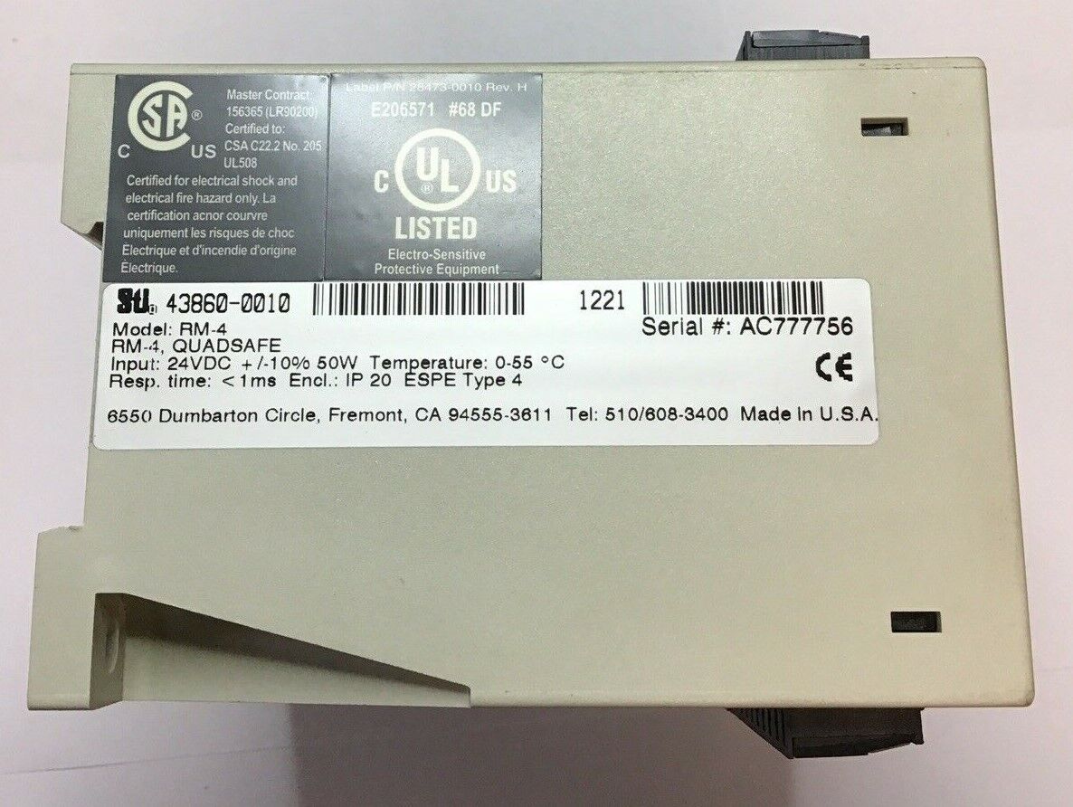 STI RM-4 QUADSAFE SAFETY CONTROLLER 43860-0010 24VDC