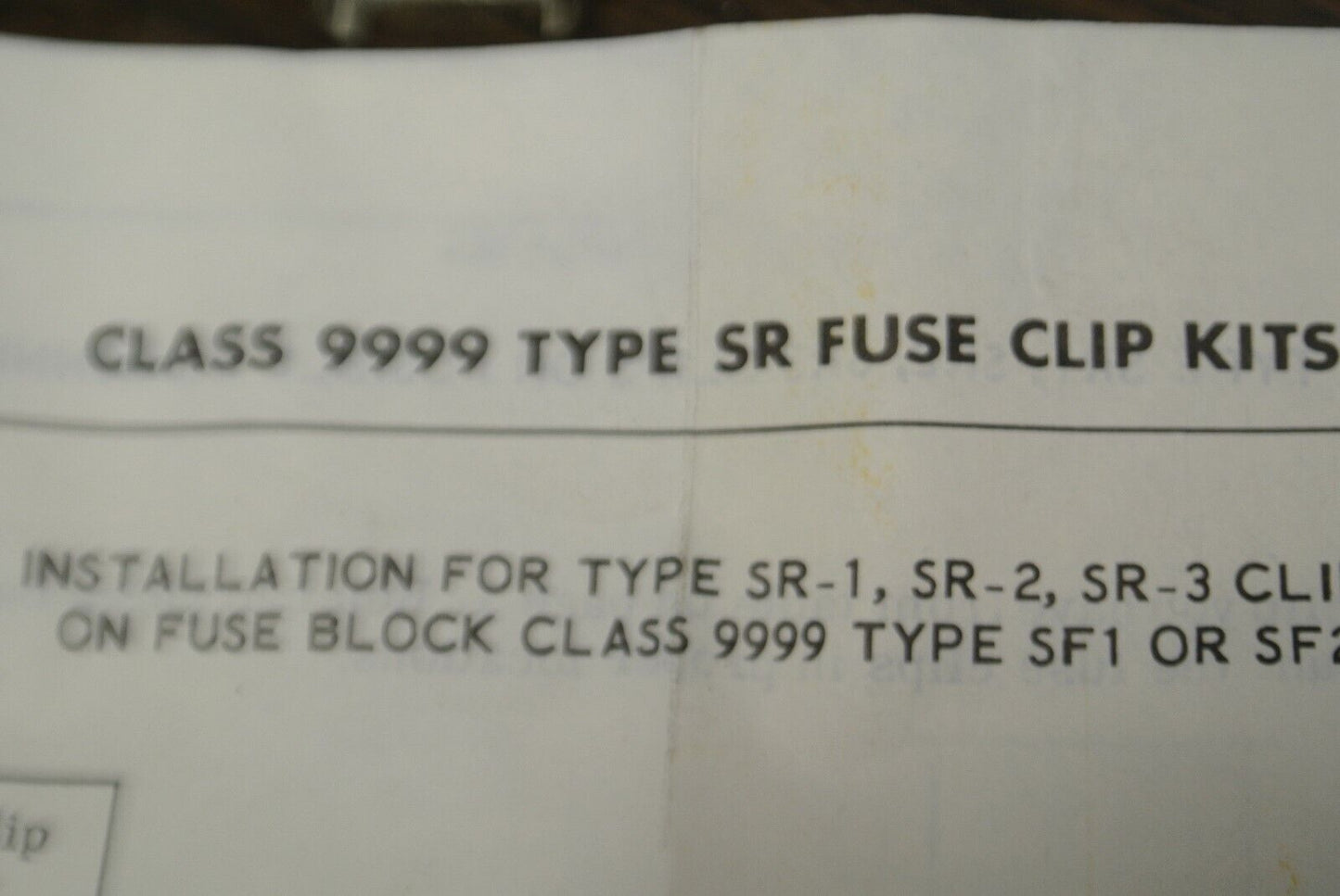 SQUARE D 9999 SR2 CLASS R FUSE CLIP KIT / 600V, 0-30A / 250V, 31-60A / NEW SURPL