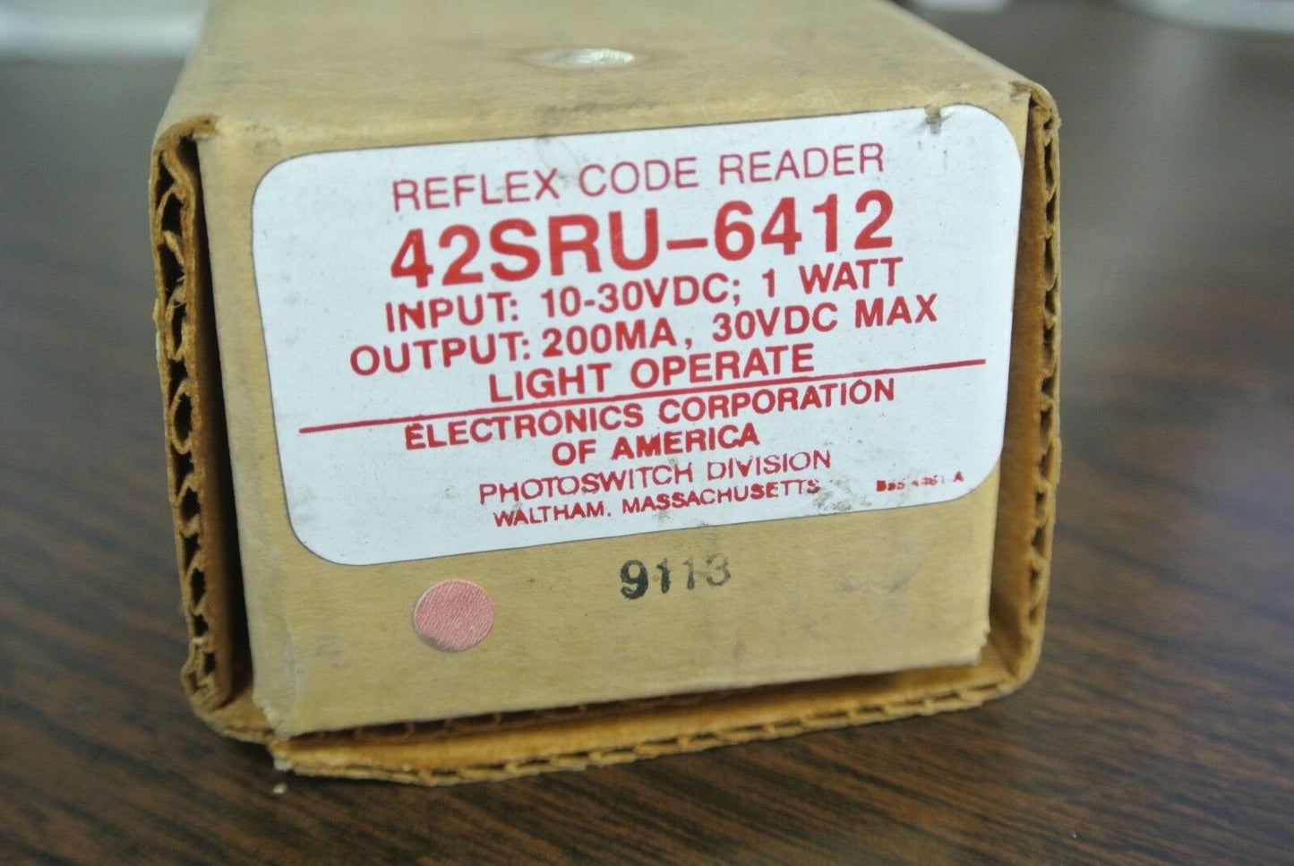 ELECTRONICS CORP of AMERICA 42SRU-6412 REFLEX CODE READER / PHOTOSWITCH