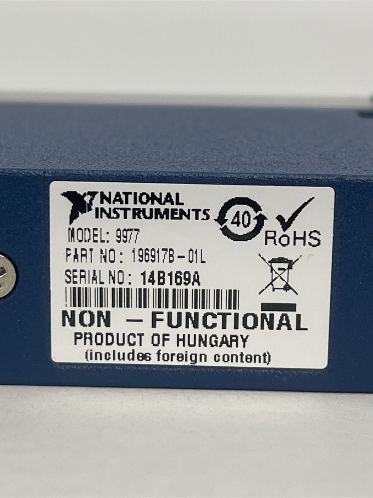 NATIONAL INSTRUMENTS 9977 BLANK FILLER MODULE