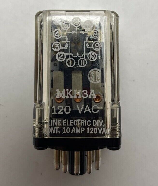 LINE ELECTRIC MKH3A RELAY 10A 120VAC COIL 120VAC