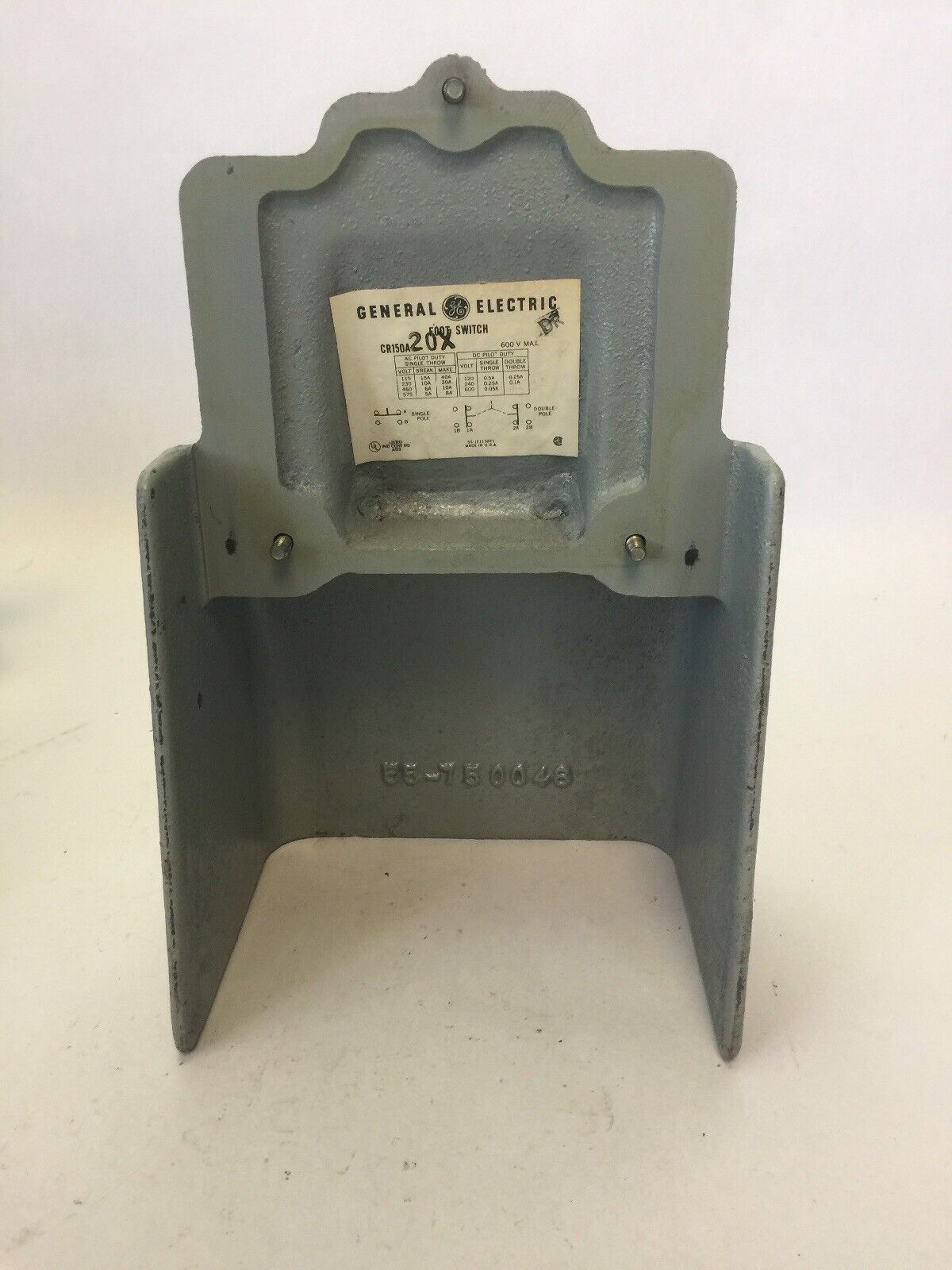 GE CR150A20X FOOT SWITCH 600V AC/DC