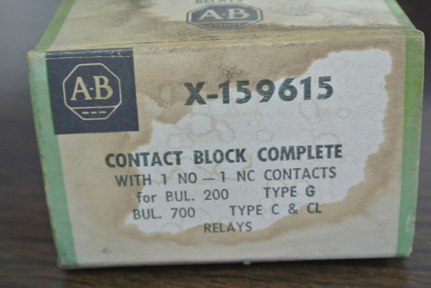 ALLEN-BRADLEY X-159615 CONTACT BLOCK COMPLETE 1N.O,1N.C. CONTACTS - LOT of 2