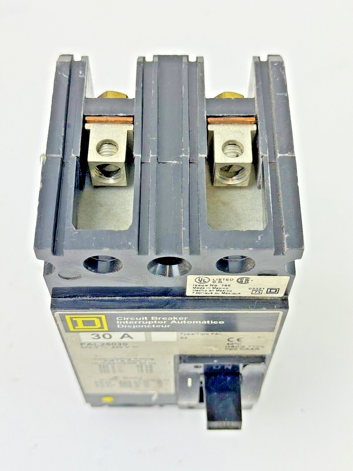 SQUARE D - FAL26030 - CIRCUIT BREAKER - 2 POLE/30A/600VAC/HACR TYPE
