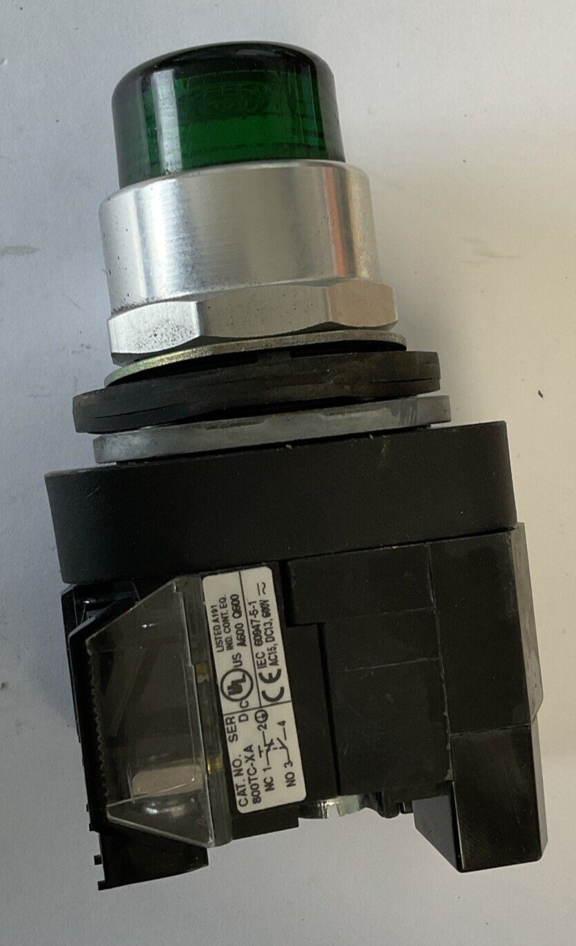 ALLEN BRADLEY 800TC-PBH16G PUSH BUTTON SER.U 120V 50/60HZ W/800TC-XA & 800T-N326