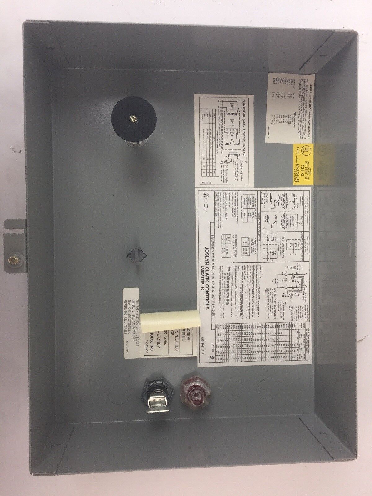 JOSLYN CLARK HP02AB3-T46 HP STARTER 600VAC SIZE 00 2HP COIL 110-120V 60HZ