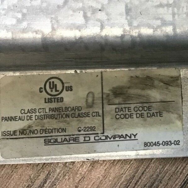 SQUARE D 80045-093-02 CTL PANELBOARD C-2292