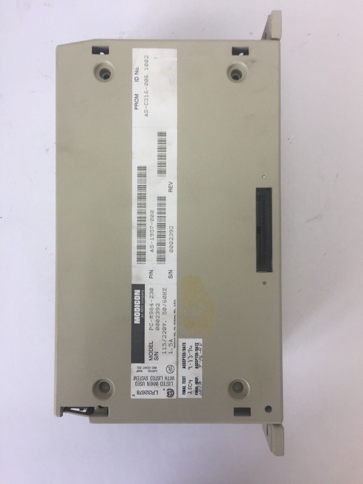 AEG MODICON PC-M984-230 PROGRAMMABLE CONTROLLER 115/220V 50/60HZ 1.5A