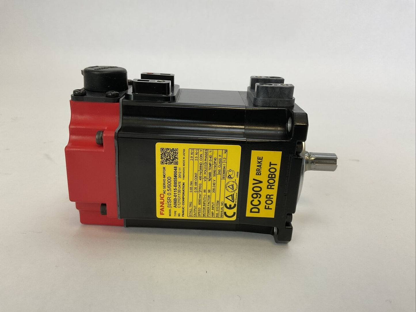 FANUC A06B-0115-B855#0048 AC SERVO MOTOR OUTPUT 0.35kW CINT. 2.5A INPUT 200-240V