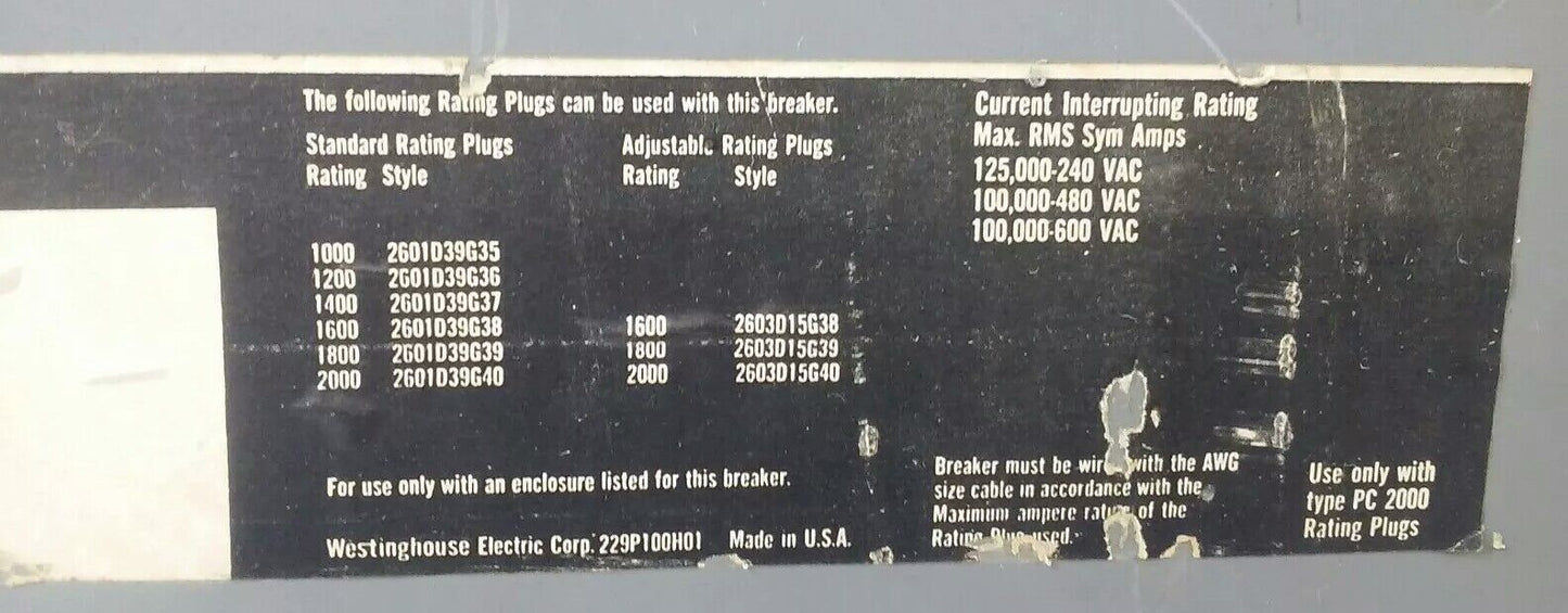 WESTINGHOUSE PC32000F, MOTOR OPERATER 5661D52G01 TYPE PB-PC 120V, 2A2B AUX SW
