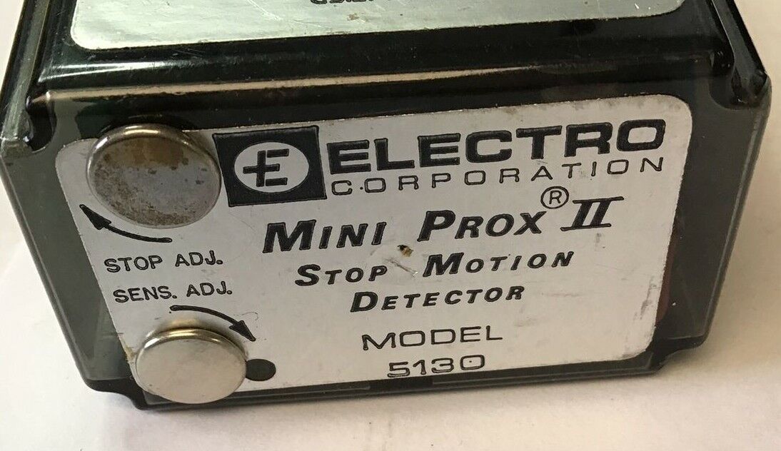 ELECTRO CORP. 5130 MINI PORX II STOP MOTION DETECTOR 115VAC 50/60HZ 5W 24VDC
