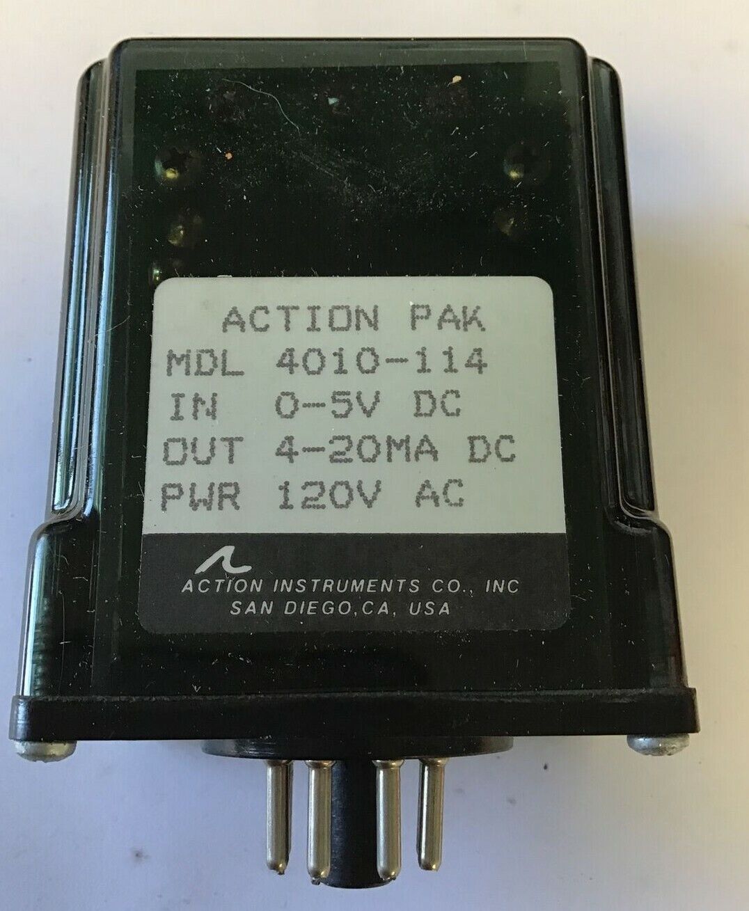 ACTION PAK MDL 4010-114 CONTROL RELAY 120VAC