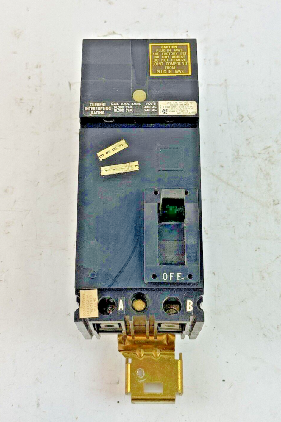 SQUARE D - FA24015AB - I-LINE MOLDED CIRCUIT BREAKER - 15 AMP/2 POLE/480 VAC