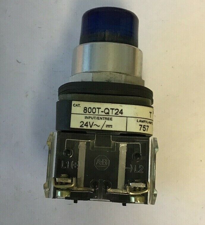 ALLEN BRADLEY 800T-QT24 SER.T BLUE PUSH BUTTON 24VAC/DC #757 LAMP