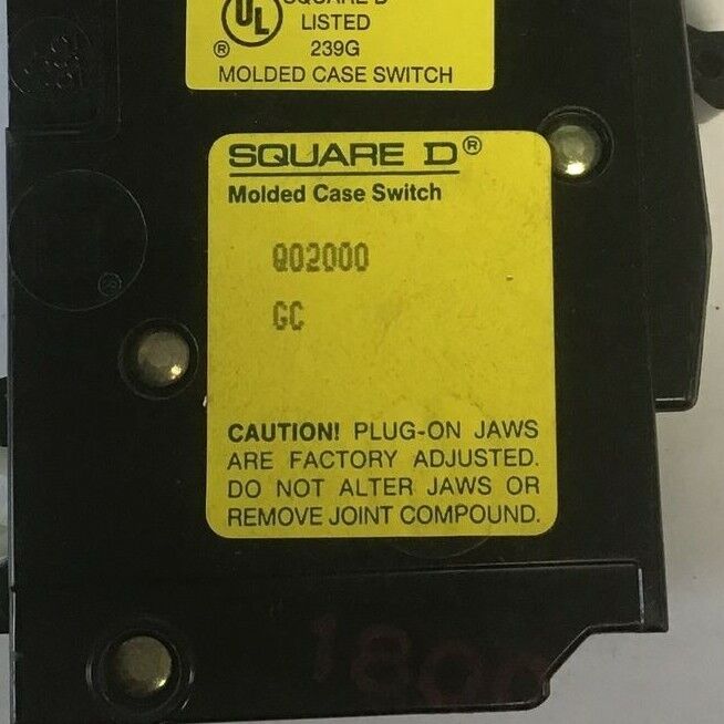 SQUARE D QO2000 CIRCUIT BREAKER 100AMP 240VAC 2POLE