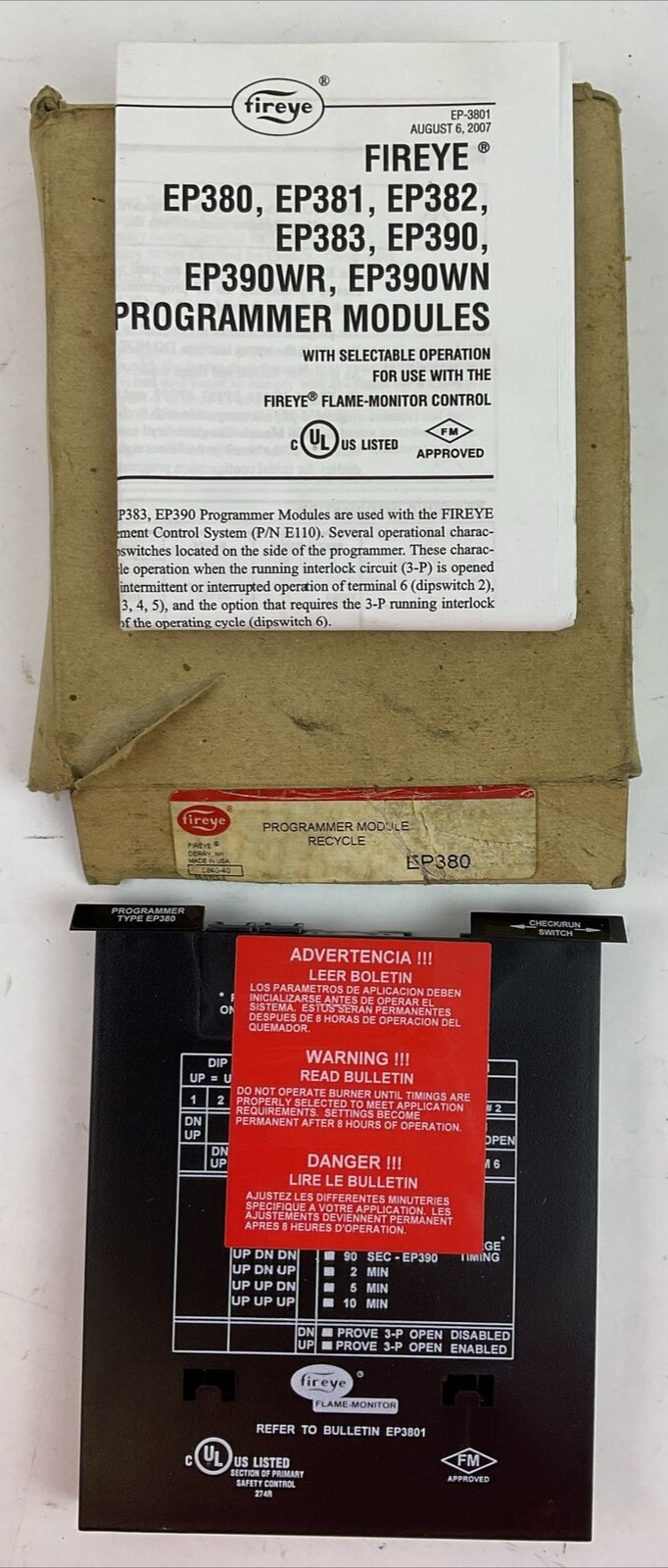 FIREYE TYPE EP380 PROGRAMMER