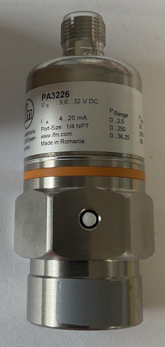 IFM PA3226 TRANSMITTER 32VDC 290PSI 20BAR 2000KPA 1/4NPT