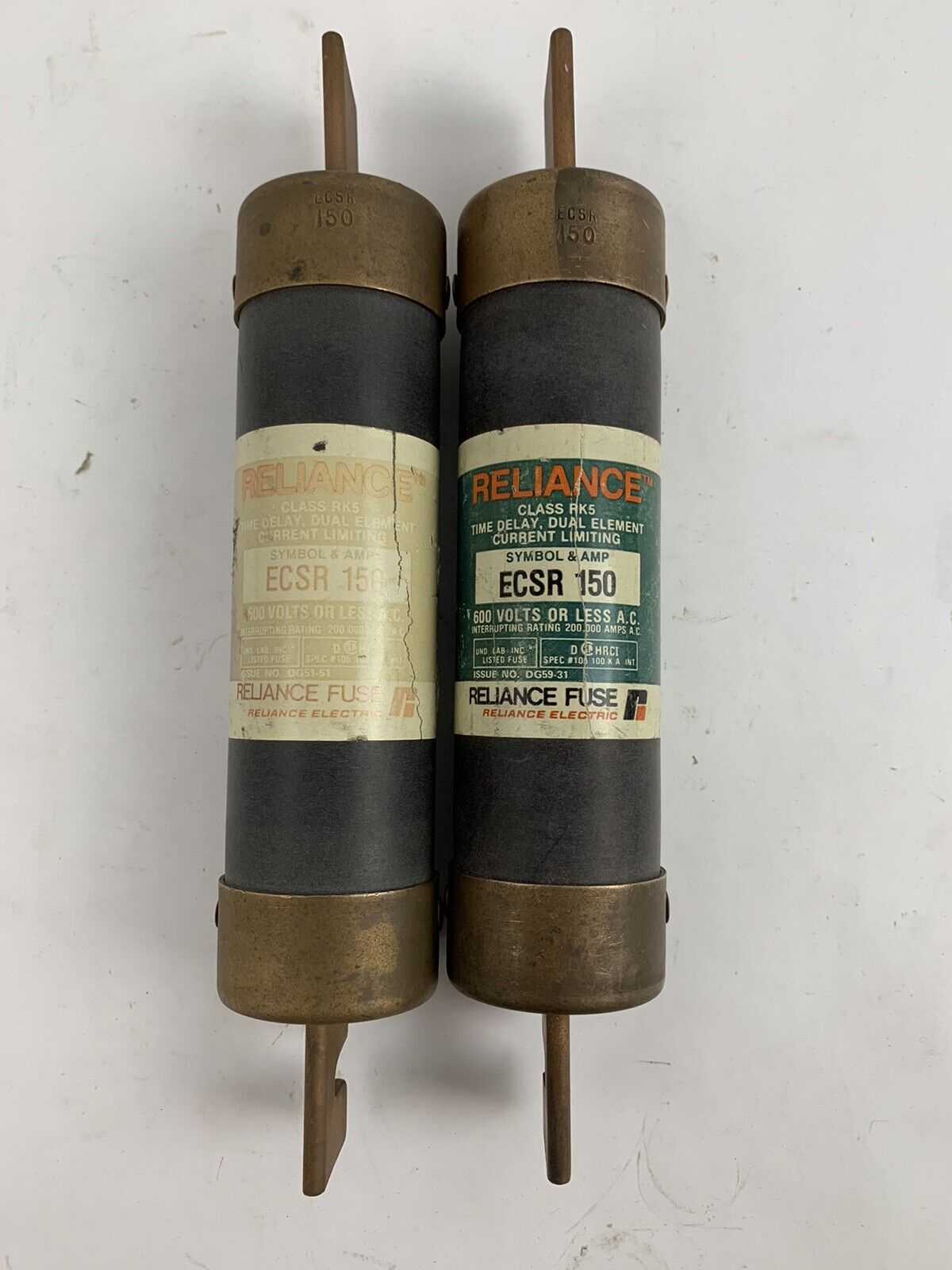 Reliance ECSR150 150A 600V Class RK5 Fuse "Lot of 2"
