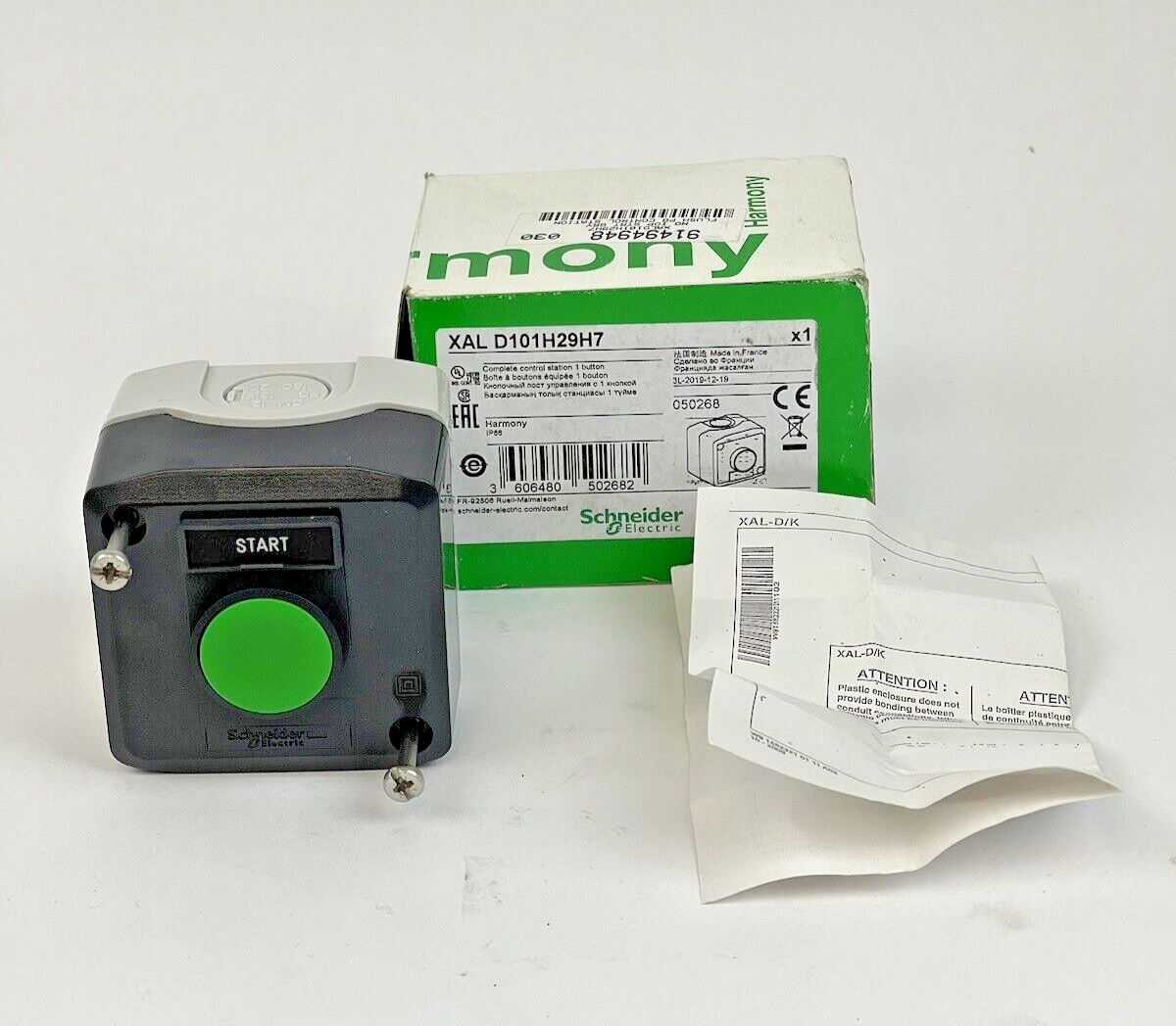 SCHNEIDER ELECTRIC - XAL D101H29H7 - HARMONY - PUSHBUTTON SWITCH - XAL-D/K